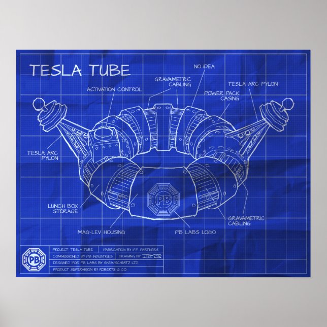 Poster sur les bleus de Tesla Tube (Devant)