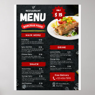Poster sur les menus alimentaires