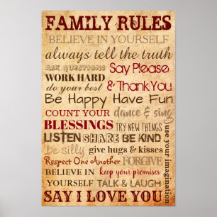 Poster sur les règles de famille