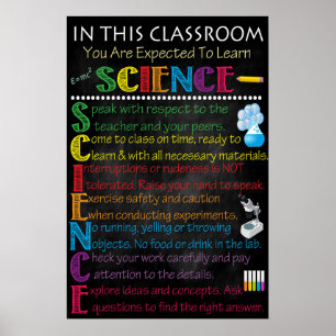 Poster sur les règles de la classe de sciences