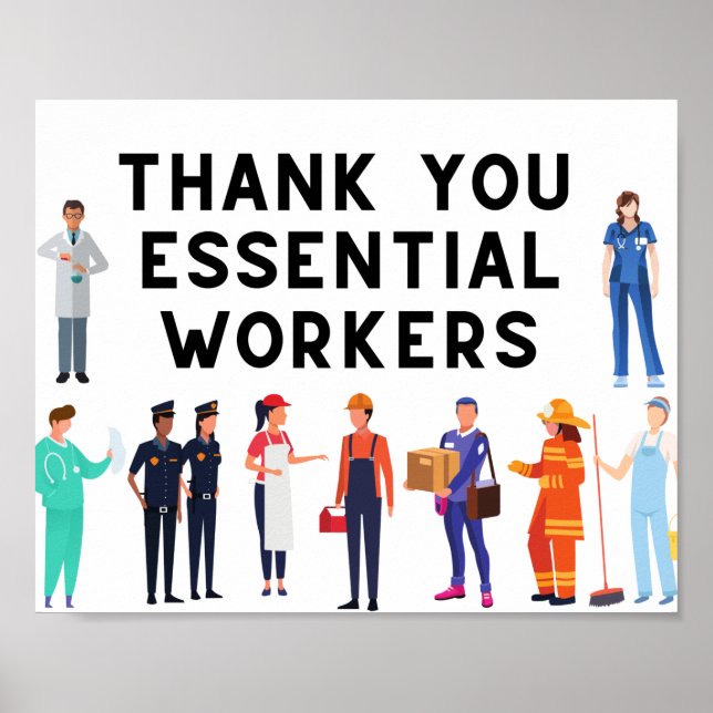 Poster sur les travailleurs essentiels du Merci (Devant)