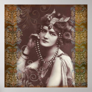 Poster sur Tapisserie victorienne de la Fille vint