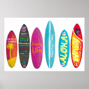 Poster Surboard Art Wall Aloha