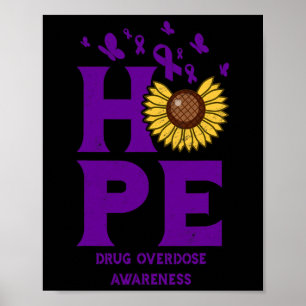 Poster Surdose de drogue Purple Hope Vintage Sunflower