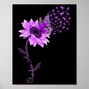 Poster Surdose de tournesol violet de papillon