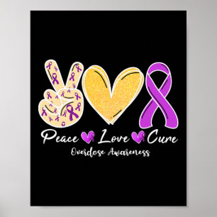 Poster Surdose Sensibilisation Paix Amour Coeur Ribbon Fa