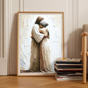 Poster Sûre dans Ses bras _ Jésus embrassant une femme _ 