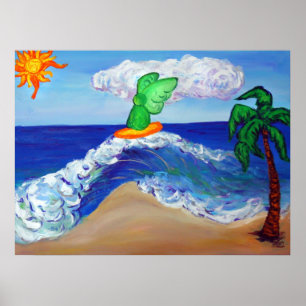 Poster Surf Angel Raphael équitation Vagues de guérison
