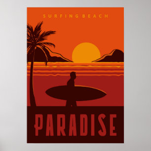 Poster Surf Beach Paradise
