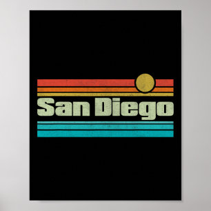 Poster Surf californien années 70 80 Californie Ca San Di