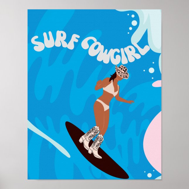 Poster surf cowgirl (Devant)