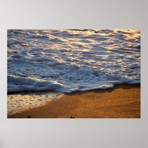 Poster Surf de mousse à l'impression de toile de plage de