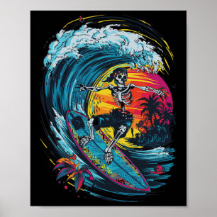 Poster Surf de squelette 