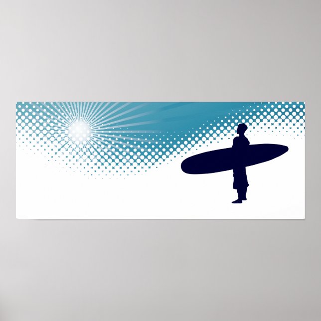 Poster surf ensoleillé (Devant)