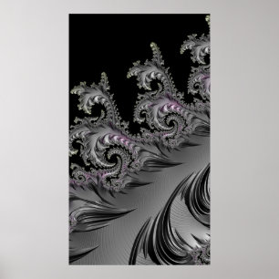 Poster SURF ! Gunmetal Gris Fractal Abstact Art