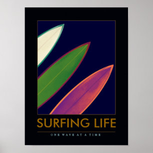 Poster SURF LIFE - planches de surf sports nautiques
