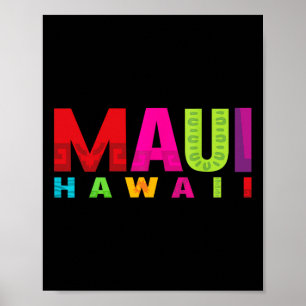 Poster Surf Maui île d'Hawaï Plage hawaïenne Surf Alo