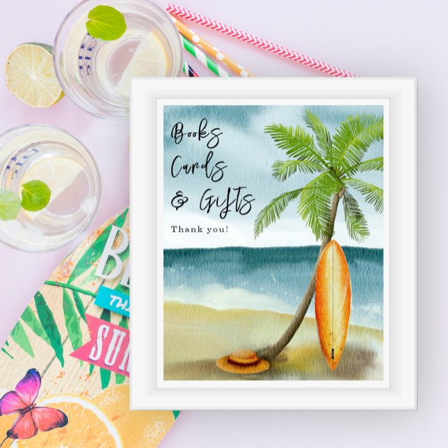 Poster Surf plage - Cartes de livres et cadeaux (Créateur téléchargé)