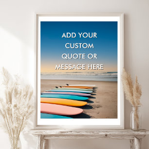 Poster Surf sur la plage - Créez votre propre motivation 