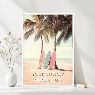Poster Surf sur la plage-Créez votre propre motivation