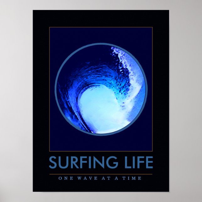 Poster surf . vie de surf . une vague à la fois (Devant)
