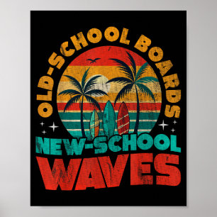 Poster Surf Vintage Planche de Surf Ancienne École Planch