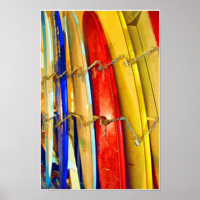 Poster Surf Waikiki Imprimer (Devant)