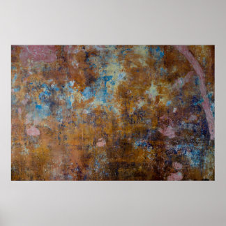 Poster Surface en bois Brown et rose