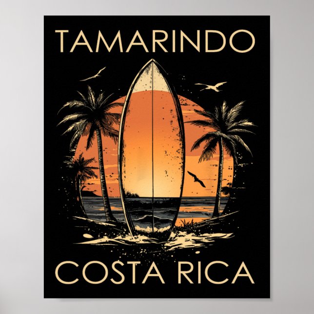 Poster Surfboarder Tamarindo Costa Rica Beach Surfing Sur (Devant)