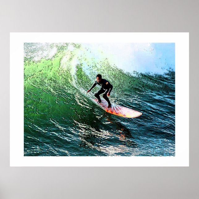 Poster surfer sur l'affiche de la vague à partir de 14.95 (Devant)