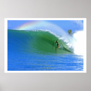 Poster Surfer Sur L'Affiche De La Vague Parfaite