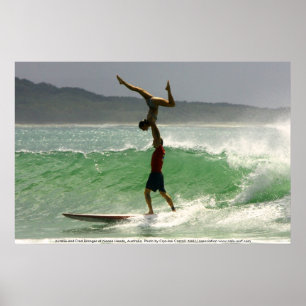 Poster Surfer tandem chez Noosa