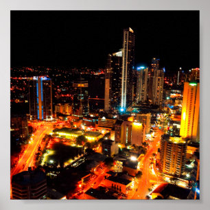 Poster Surfers Paradise Gold Coast Australia City Lights