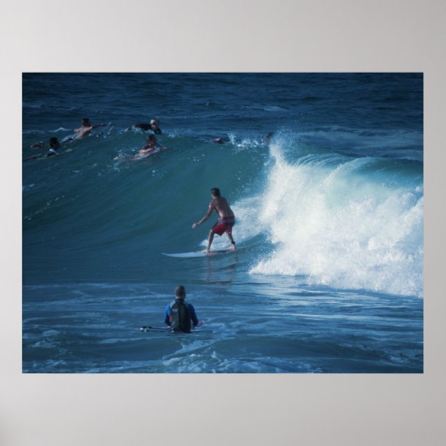 Poster Surfers Rainbow Bay Australie (Devant)