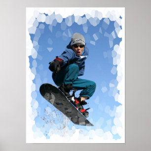 Poster Surfeur dans la copie de neige