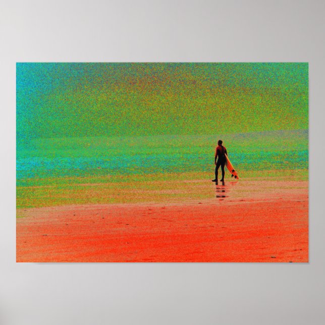 Poster Surfeur en Cornouailles (Devant)