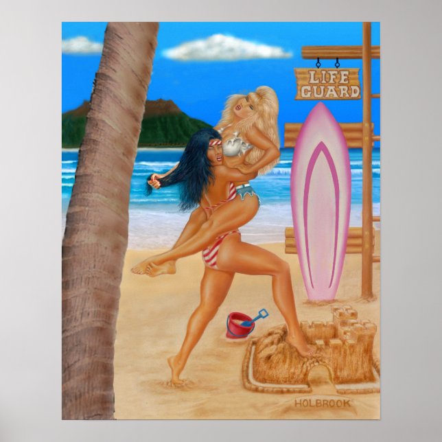 POSTER SURFEUSES SE BATTENT (Devant)