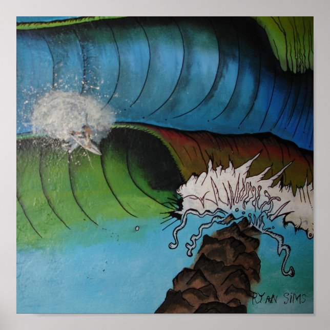 Poster "Surfing the Inlet Poster" (Devant)