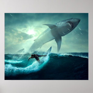 Poster Surfing with Sharks