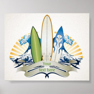 Poster Surfs vers le haut