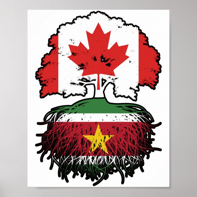 Poster Suriname Surinamais Canadian Canada Tree Roots (Devant)