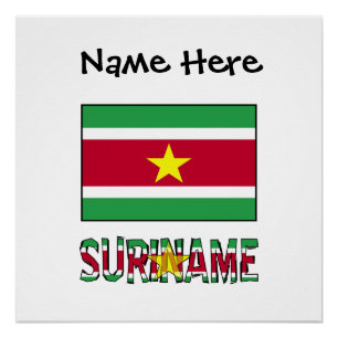 Poster Suriname Surinamais Drapeau Personnalisé