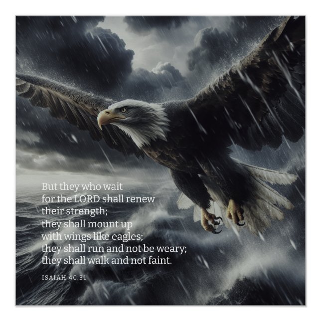 Poster Surmonter La Tempête Ésaïe 40:31 (Devant)