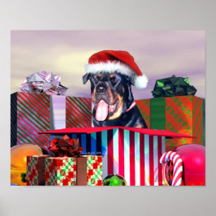 Poster Surprise de Noël Rottweiler