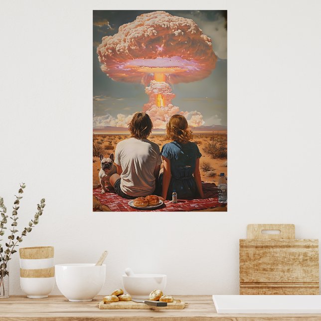 Poster Surreal Atomic Picnic Digital Wall Art - Retro Cou (Cuisine)