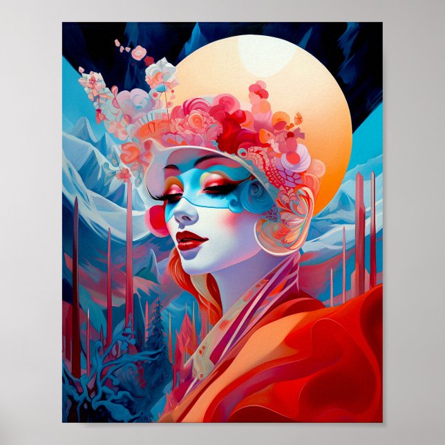Poster Surreal Lady Imaginaire Art (Devant)