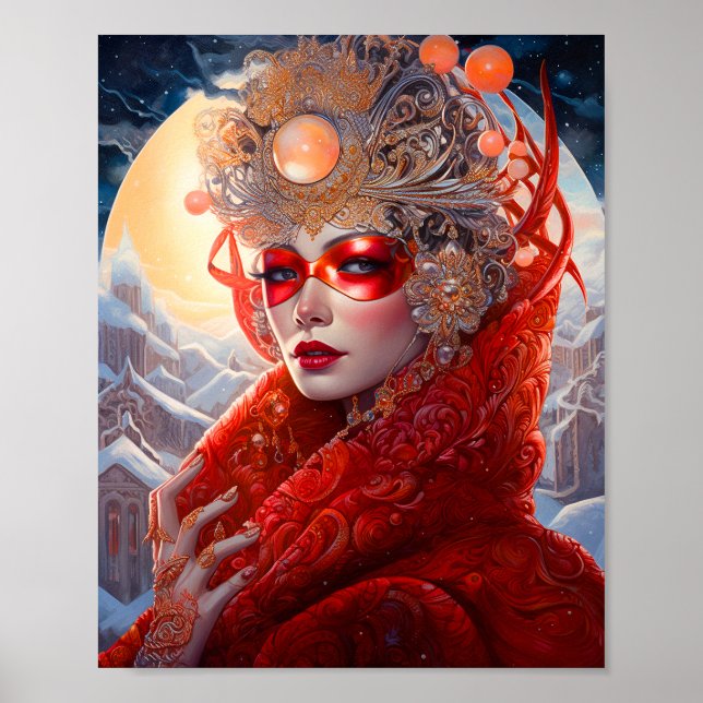 Poster Surreal Lady Imaginaire Art (Devant)