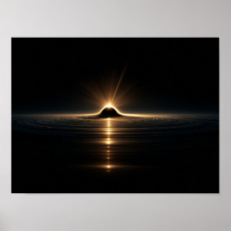 Poster Surreal Silhouette Falling into Colorful Cosmic Vo