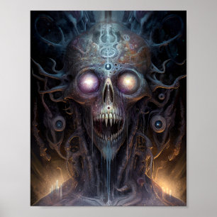 Poster Surreal Skull Gothique Horror Art