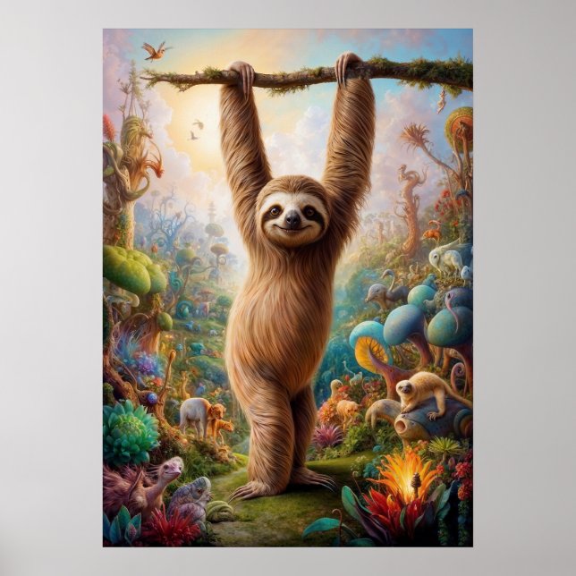 Poster Surreal Sloth Safari (Devant)